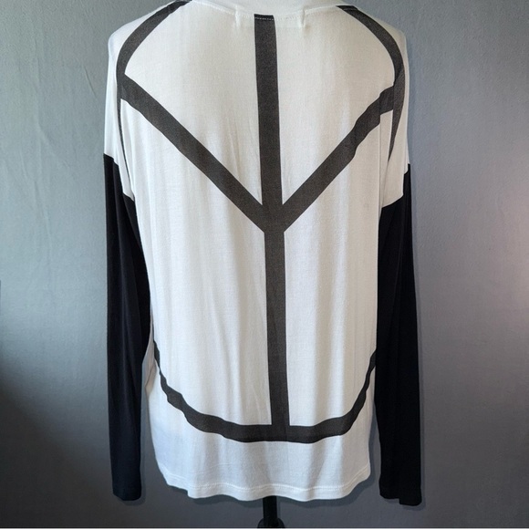 Vintage Havana long sleeve Black and White Top Small Peace Hippie boho - Picture 2 of 6